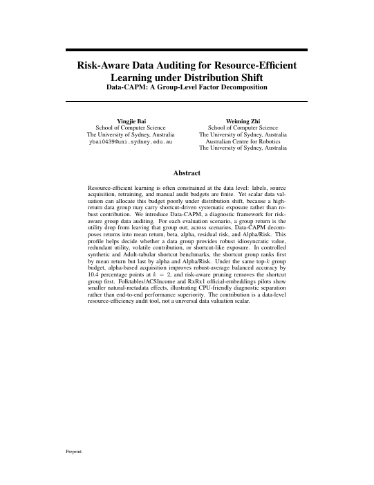 First page of the accepted Data-CAPM workshop paper